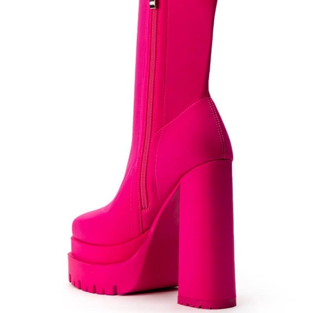AZALEA WANG " THE ULTIMATE MONARCH MONOCHROME " PINK CHUNKY BOOTIE( BRAND NEW!! - Picture 3 of 5